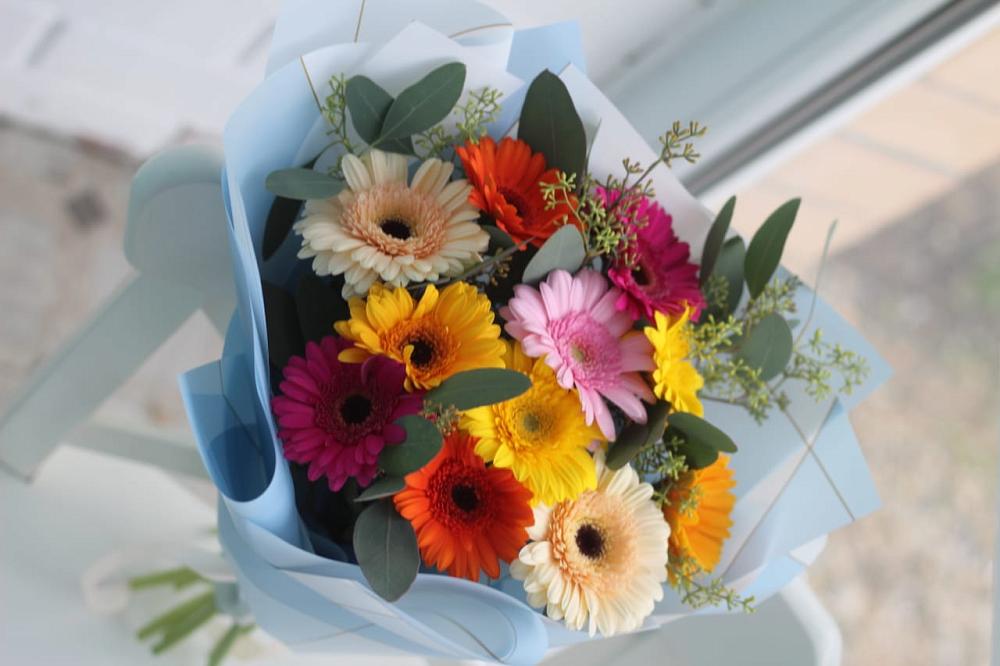 Букет цветов из: Герберы в Монетный