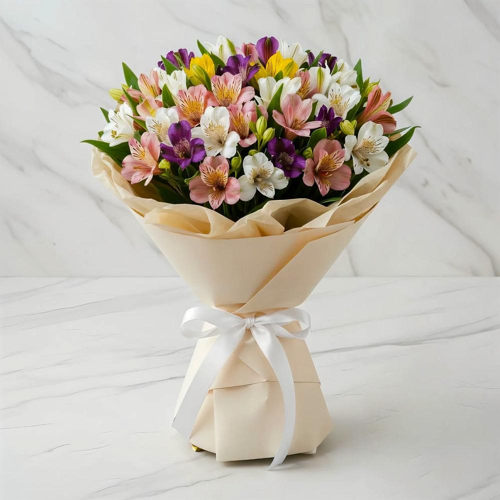 Букет цветов из: Альстромерии в Монетный