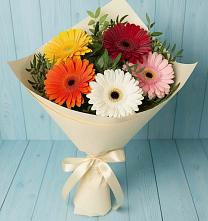 Букет цветов из:  Герберы в Монетный