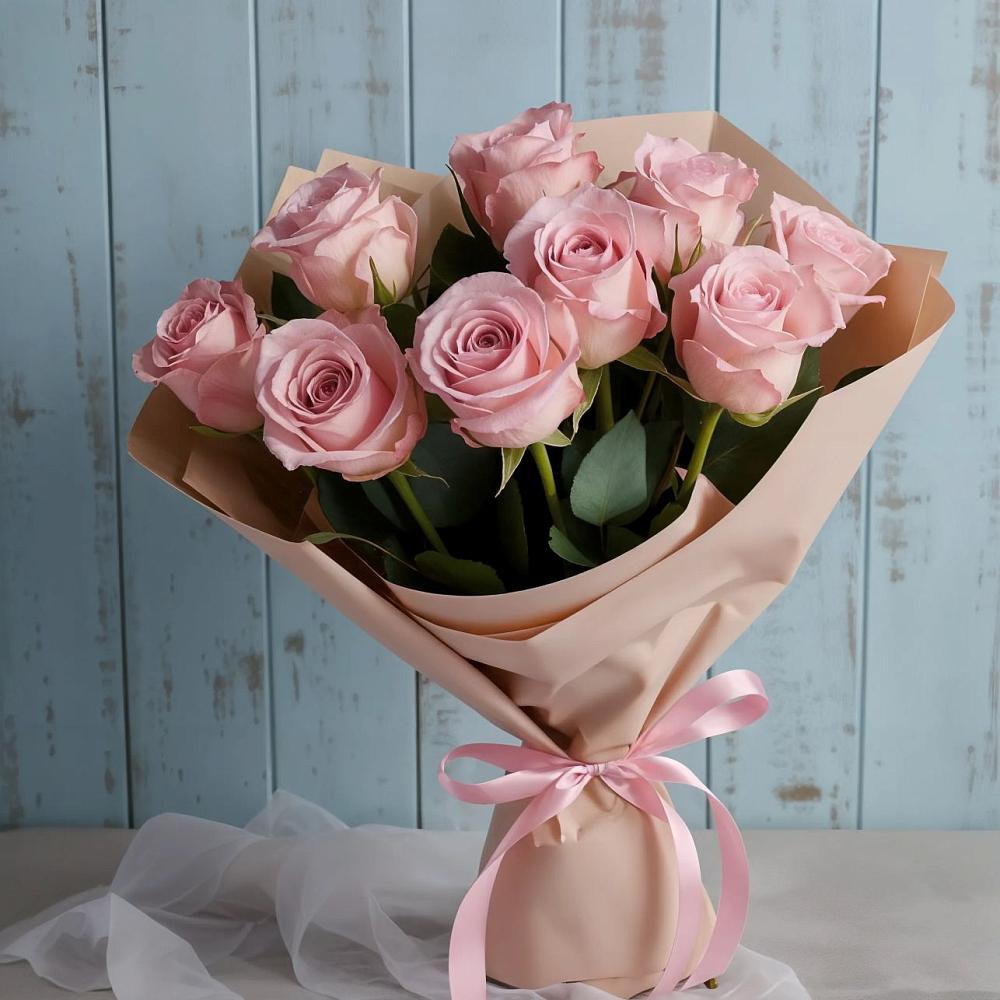 Букет цветов из: Розы в Монетный