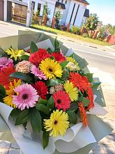 Букет цветов из:  Герберы #REPLACE_PRED# Монетный
