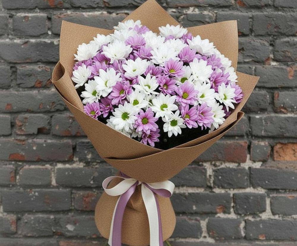 Букет цветов из: Хризантемы в Монетный