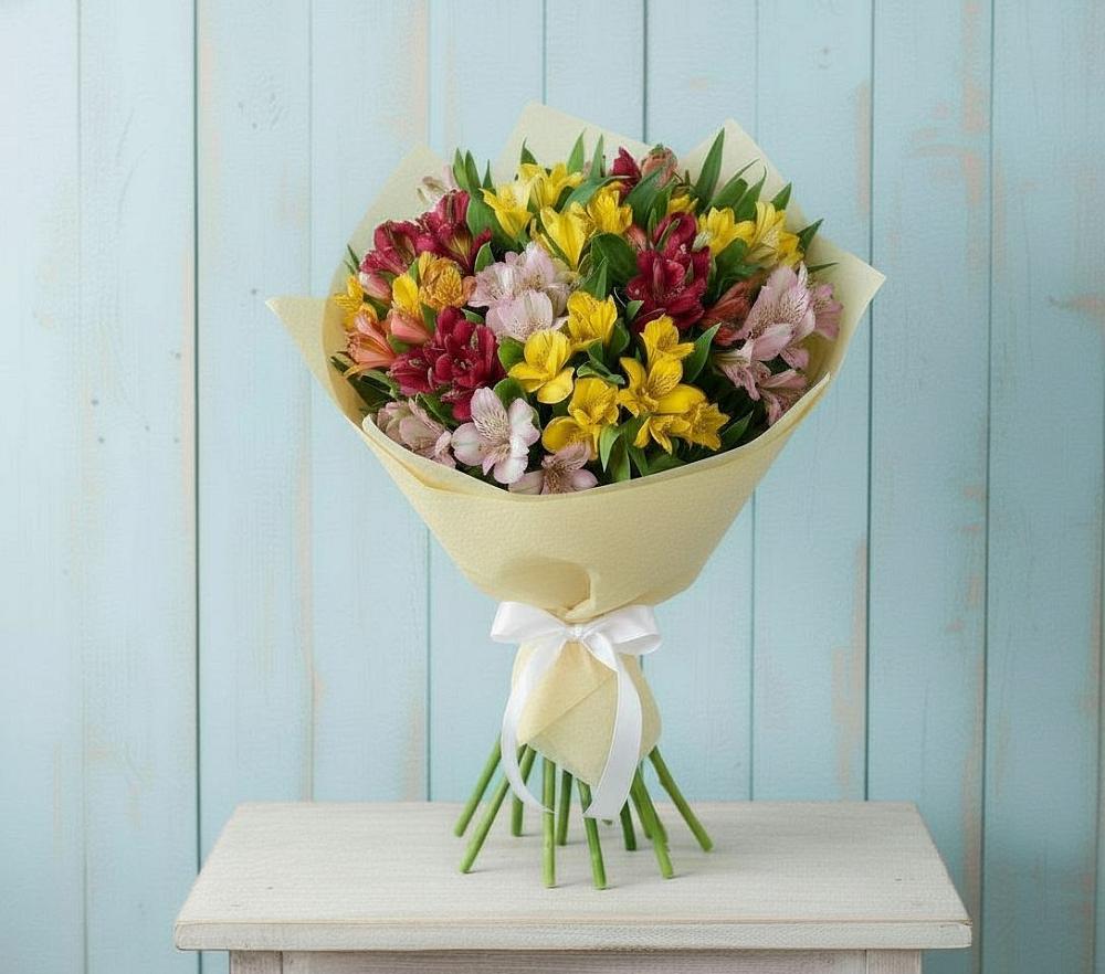 Букет цветов из: Альстромерии в Монетный