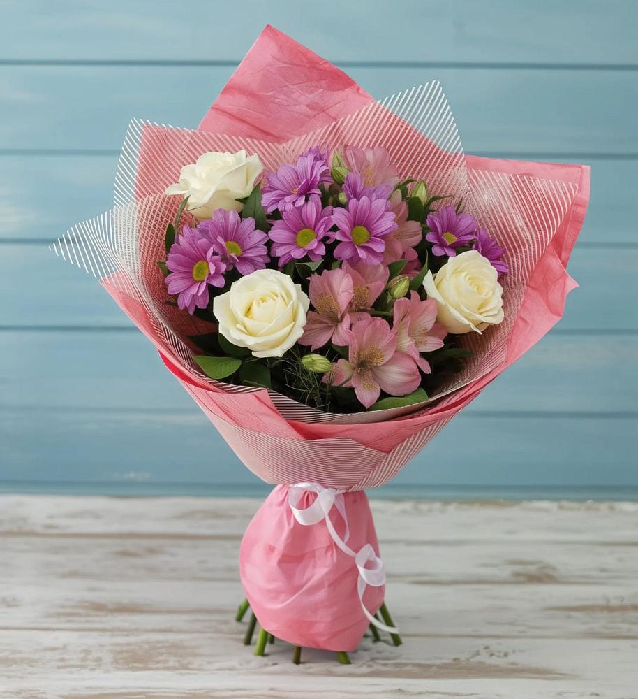 Букет цветов из: Герберы в Монетный